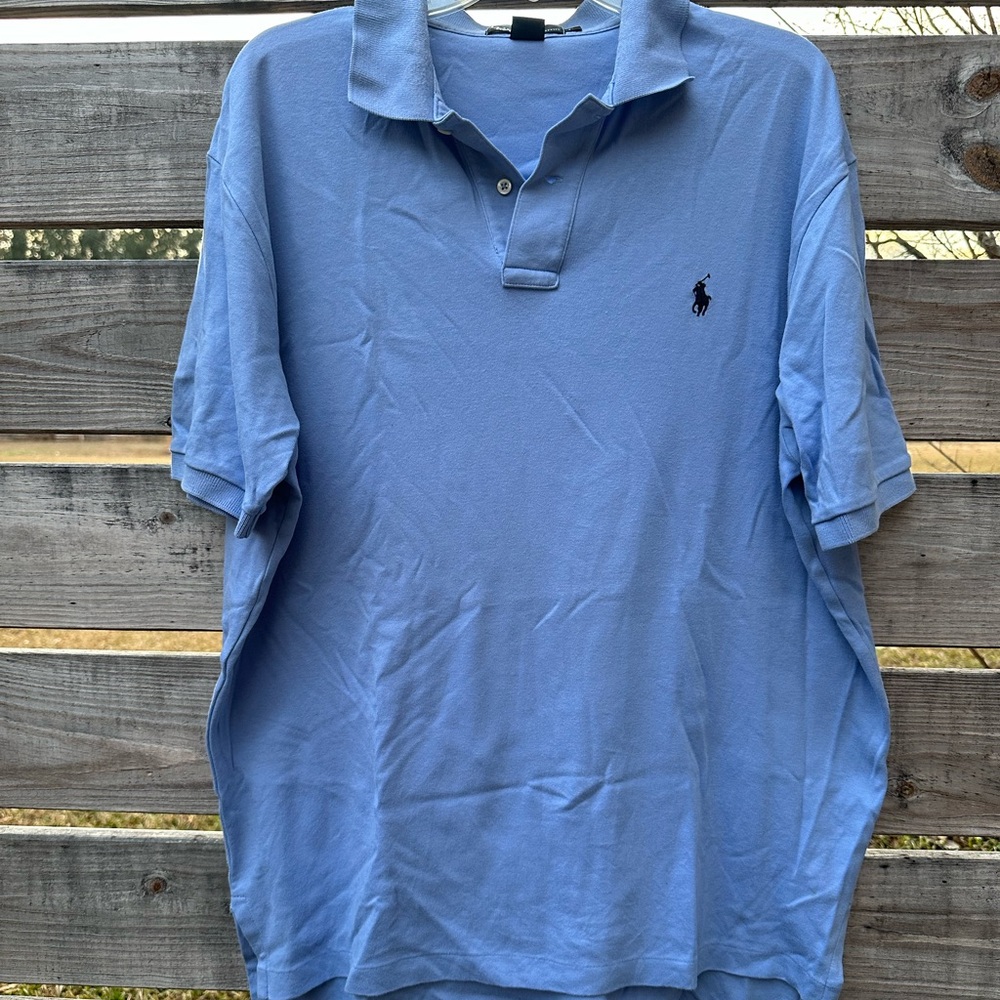 Ralph Lauren POLO GOLF Mens Short Sleeve Polo Shirt Size Large Light Blue